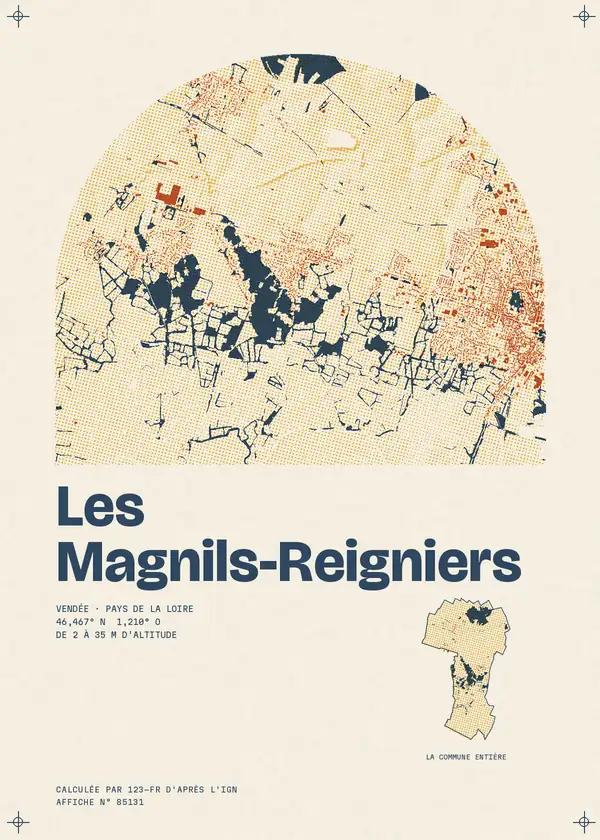 Affiche de Les Magnils-Reigniers, calculée par 123-fr d'après l'IGN