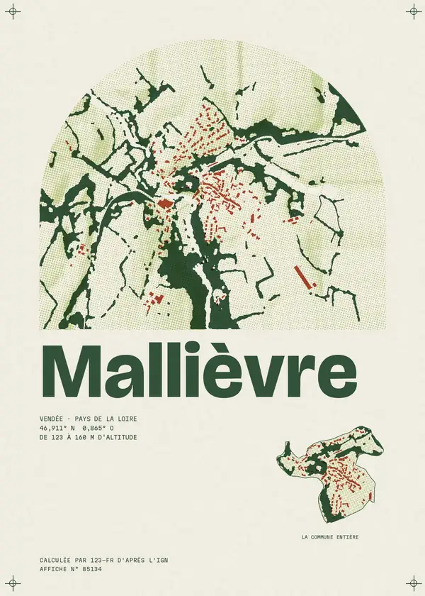 Affiche de Mallièvre, calculée par 123-fr d'après l'IGN