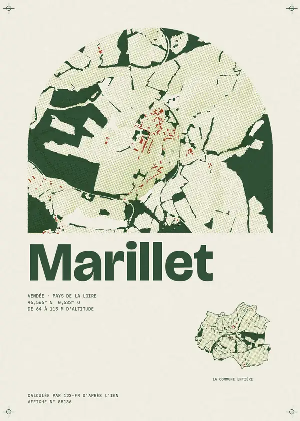 Affiche de Marillet, calculée par 123-fr d'après l'IGN