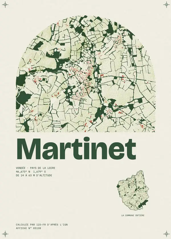 Affiche de Martinet, calculée par 123-fr d'après l'IGN