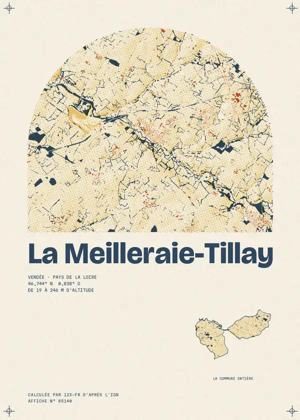 Affiche de La Meilleraie-Tillay, calculée par 123-fr d'après l'IGN