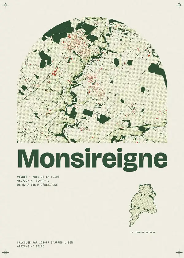 Affiche de Monsireigne, calculée par 123-fr d'après l'IGN