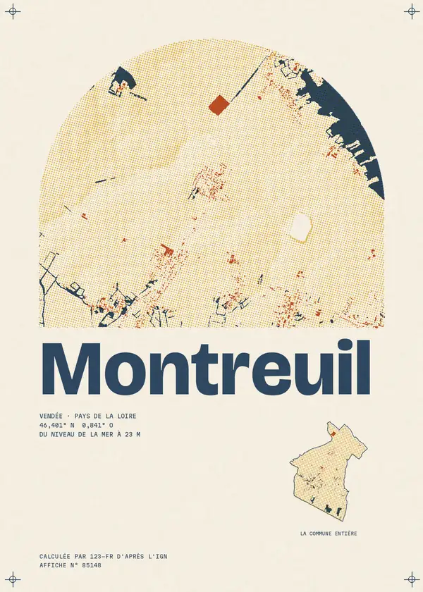 Affiche de Montreuil, calculée par 123-fr d'après l'IGN