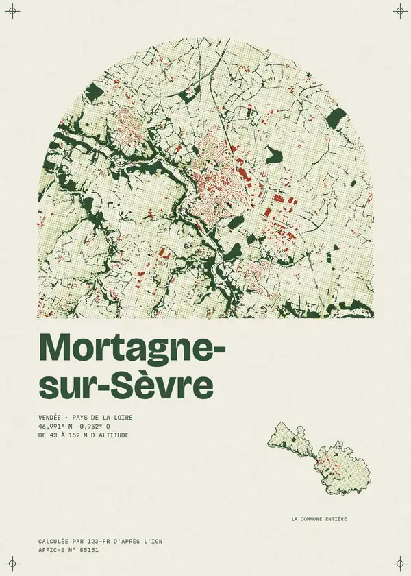 Affiche de Mortagne-sur-Sèvre, calculée par 123-fr d'après l'IGN