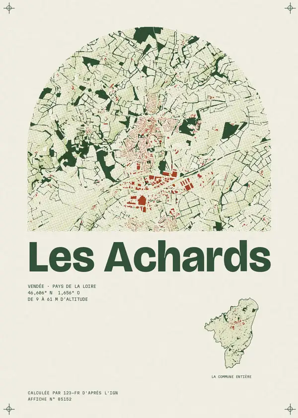 Affiche de Les Achards, calculée par 123-fr d'après l'IGN