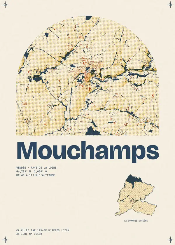 Affiche de Mouchamps, calculée par 123-fr d'après l'IGN