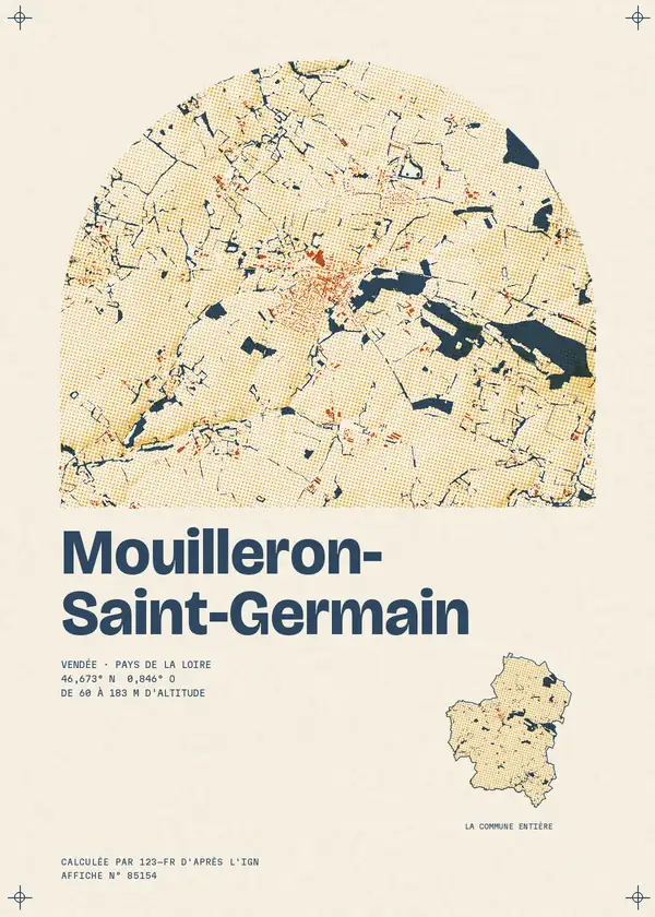 Affiche de Mouilleron-Saint-Germain, calculée par 123-fr d'après l'IGN