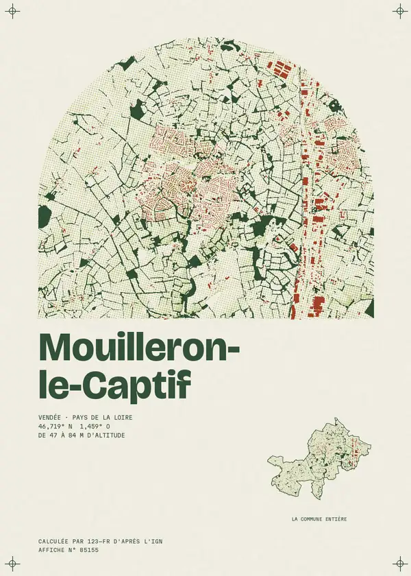 Affiche de Mouilleron-le-Captif, calculée par 123-fr d'après l'IGN
