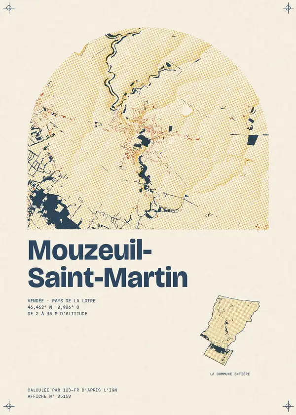 Affiche de Mouzeuil-Saint-Martin, calculée par 123-fr d'après l'IGN