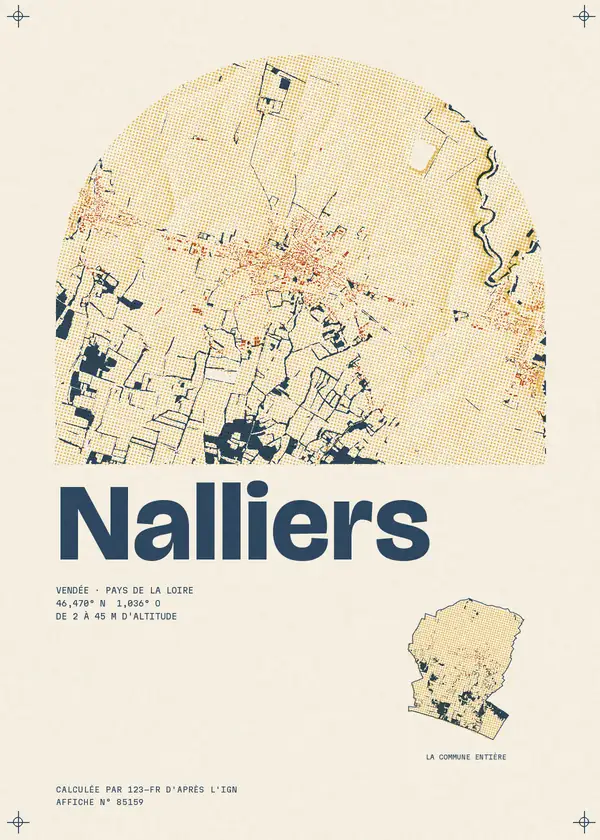 Affiche de Nalliers, calculée par 123-fr d'après l'IGN