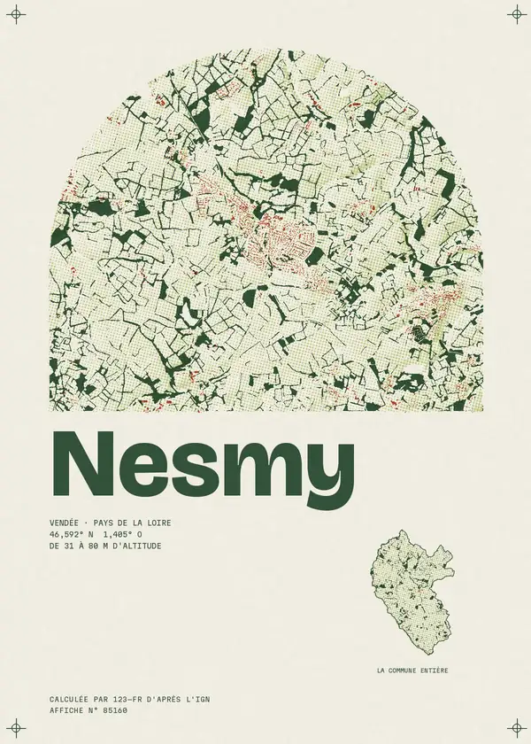Affiche de Nesmy, calculée par 123-fr d'après l'IGN