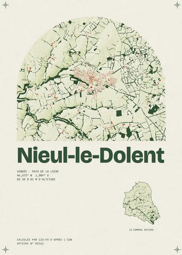 Affiche de Nieul-le-Dolent, calculée par 123-fr d'après l'IGN