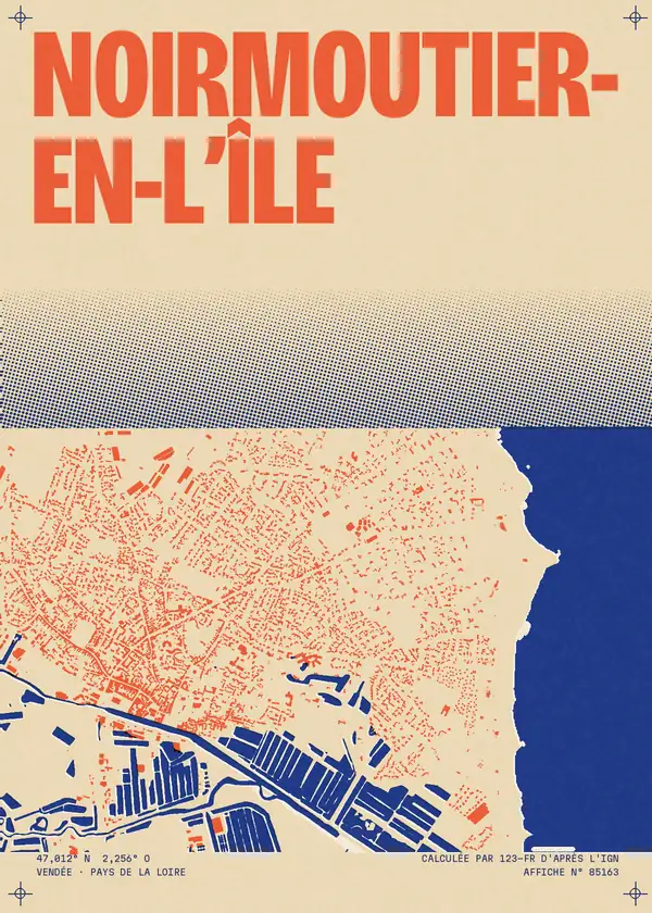 Affiche de Noirmoutier-en-l'Île, calculée par 123-fr d'après l'IGN