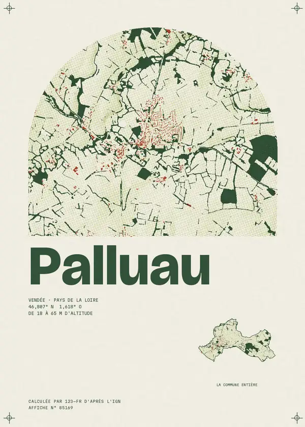 Affiche de Palluau, calculée par 123-fr d'après l'IGN