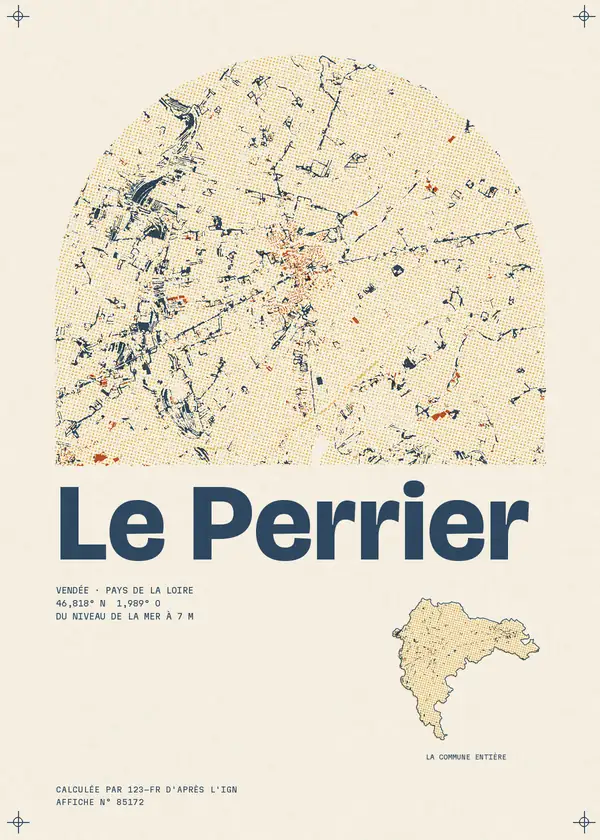 Affiche de Le Perrier, calculée par 123-fr d'après l'IGN