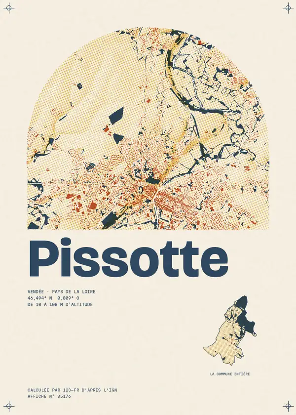 Affiche de Pissotte, calculée par 123-fr d'après l'IGN