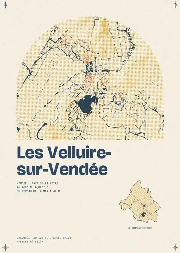 Affiche de Les Velluire-sur-Vendée, calculée par 123-fr d'après l'IGN