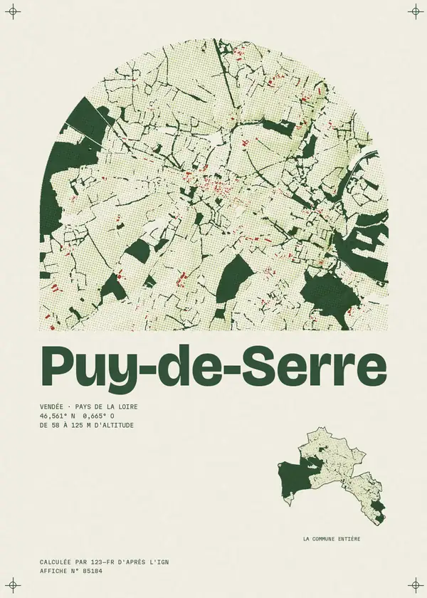 Affiche de Puy-de-Serre, calculée par 123-fr d'après l'IGN