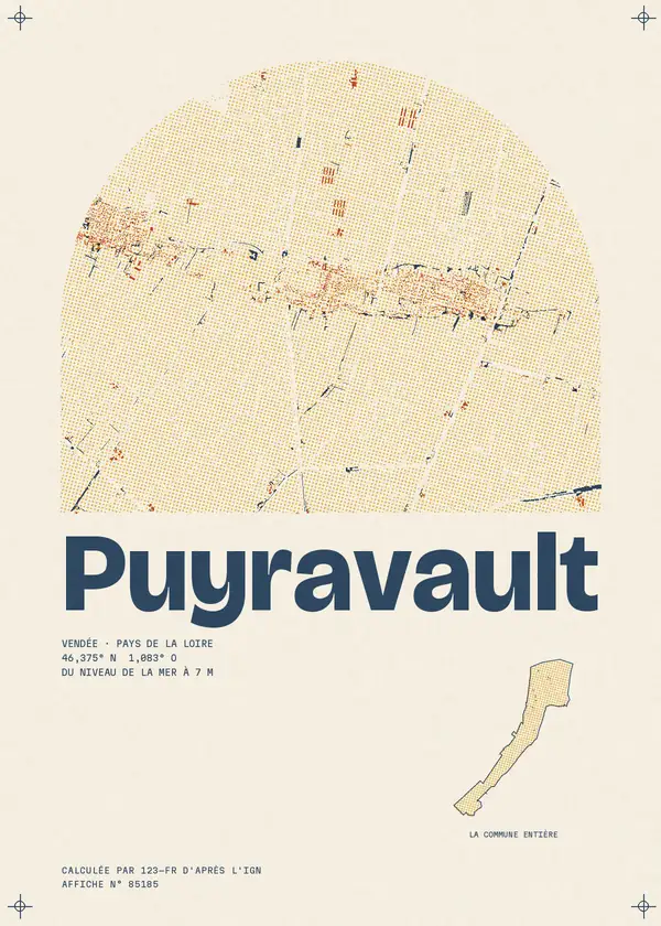 Affiche de Puyravault, calculée par 123-fr d'après l'IGN