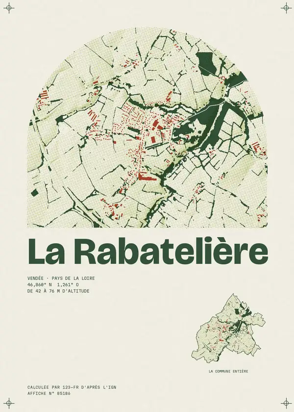 Affiche de La Rabatelière, calculée par 123-fr d'après l'IGN