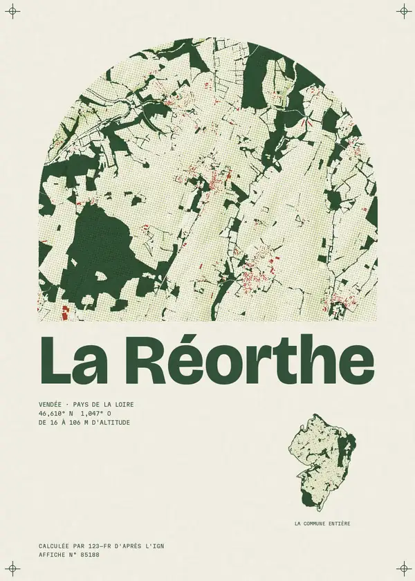 Affiche de La Réorthe, calculée par 123-fr d'après l'IGN