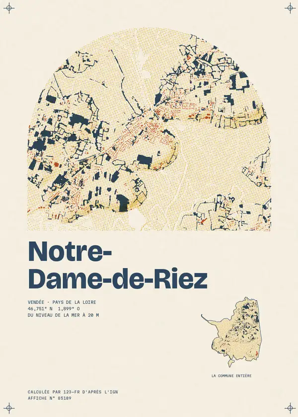Affiche de Notre-Dame-de-Riez, calculée par 123-fr d'après l'IGN
