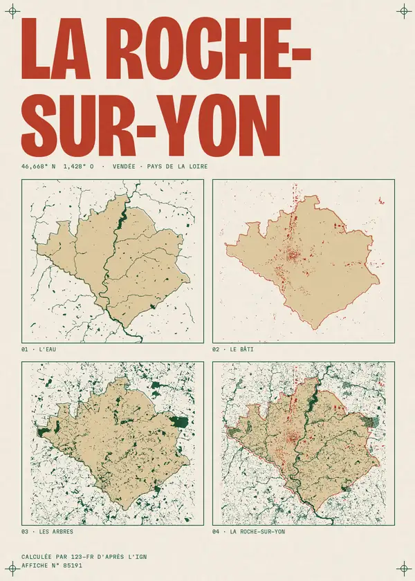Affiche de La Roche-sur-Yon, calculée par 123-fr d'après l'IGN
