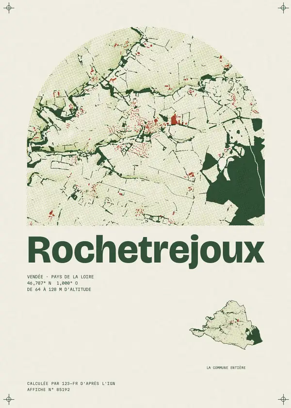 Affiche de Rochetrejoux, calculée par 123-fr d'après l'IGN