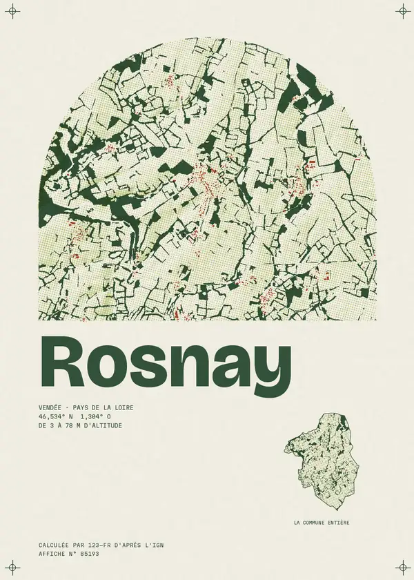 Affiche de Rosnay, calculée par 123-fr d'après l'IGN