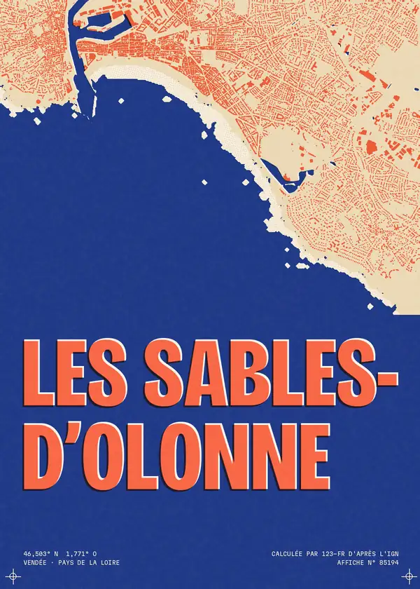 Affiche de Les Sables-d'Olonne, calculée par 123-fr d'après l'IGN