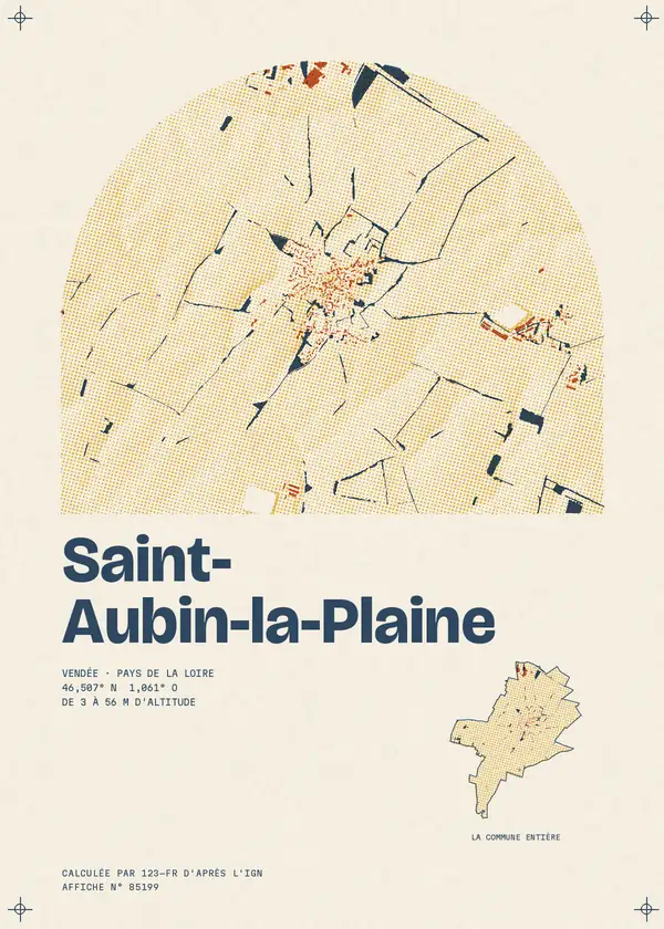 Affiche de Saint-Aubin-la-Plaine, calculée par 123-fr d'après l'IGN