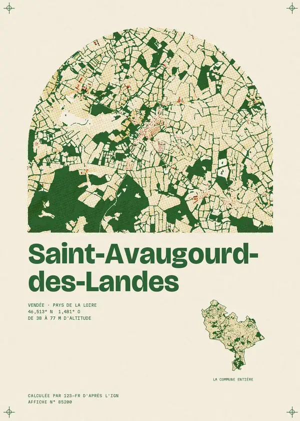 Affiche de Saint-Avaugourd-des-Landes, calculée par 123-fr d'après l'IGN