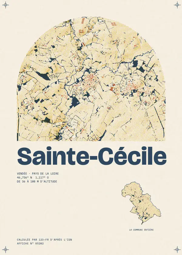Affiche de Sainte-Cécile, calculée par 123-fr d'après l'IGN