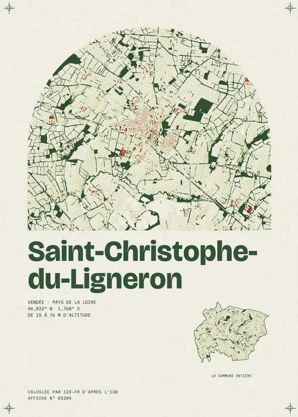 Affiche de Saint-Christophe-du-Ligneron, calculée par 123-fr d'après l'IGN