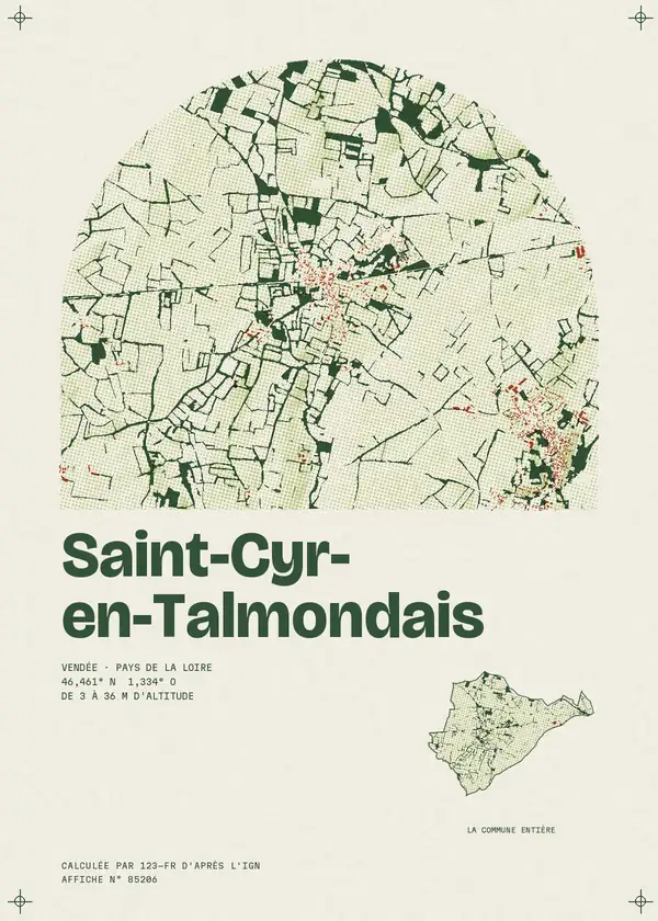 Affiche de Saint-Cyr-en-Talmondais, calculée par 123-fr d'après l'IGN