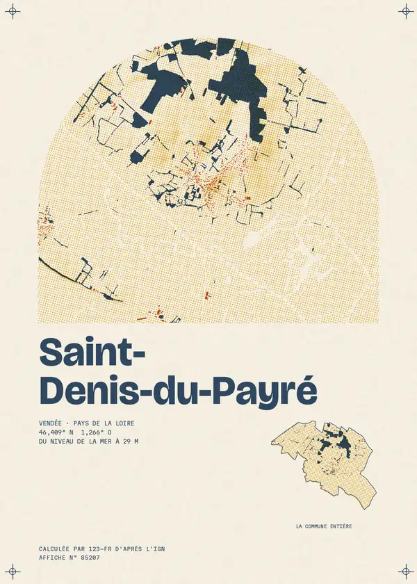 Affiche de Saint-Denis-du-Payré, calculée par 123-fr d'après l'IGN