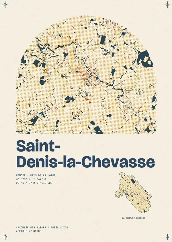 Affiche de Saint-Denis-la-Chevasse, calculée par 123-fr d'après l'IGN