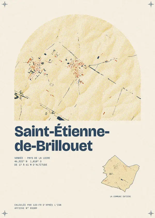 Affiche de Saint-Étienne-de-Brillouet, calculée par 123-fr d'après l'IGN