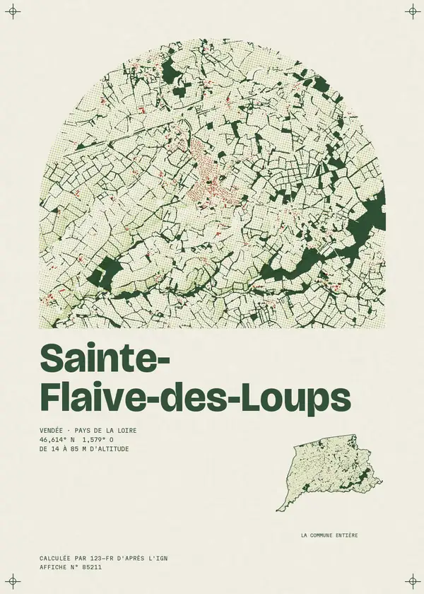 Affiche de Sainte-Flaive-des-Loups, calculée par 123-fr d'après l'IGN