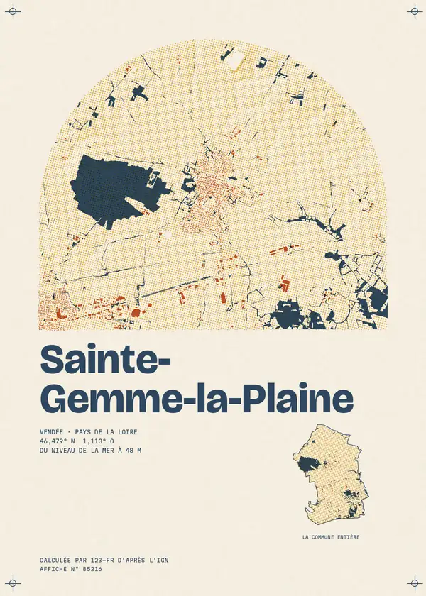 Affiche de Sainte-Gemme-la-Plaine, calculée par 123-fr d'après l'IGN