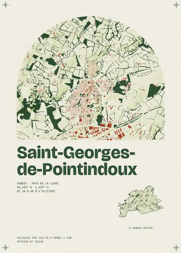 Affiche de Saint-Georges-de-Pointindoux, calculée par 123-fr d'après l'IGN