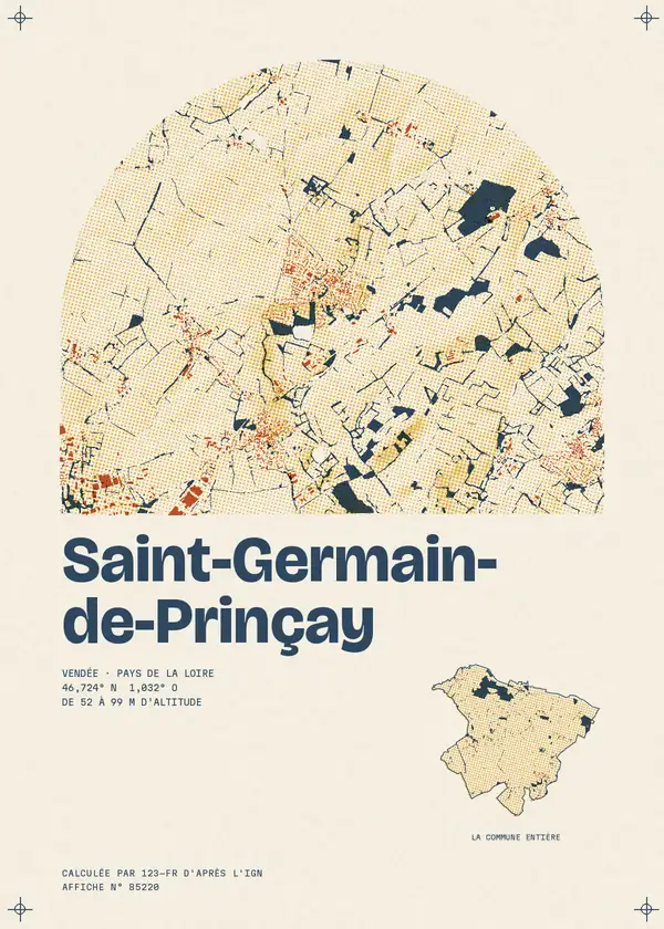 Affiche de Saint-Germain-de-Prinçay, calculée par 123-fr d'après l'IGN