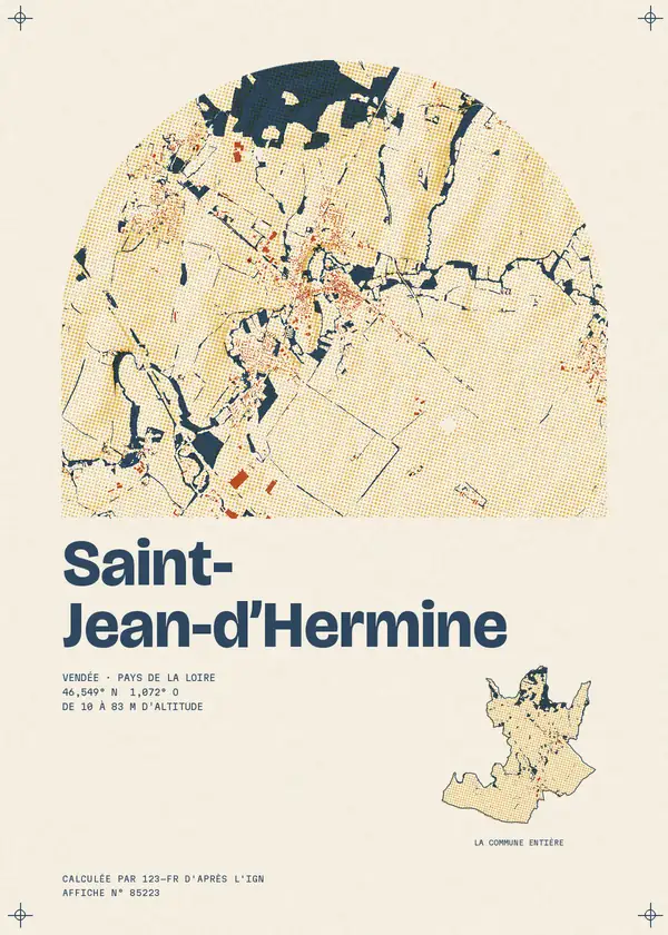 Affiche de Saint-Jean-d'Hermine, calculée par 123-fr d'après l'IGN