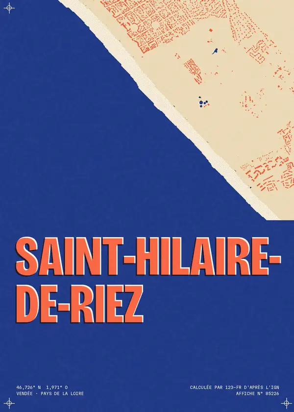 Affiche de Saint-Hilaire-de-Riez, calculée par 123-fr d'après l'IGN