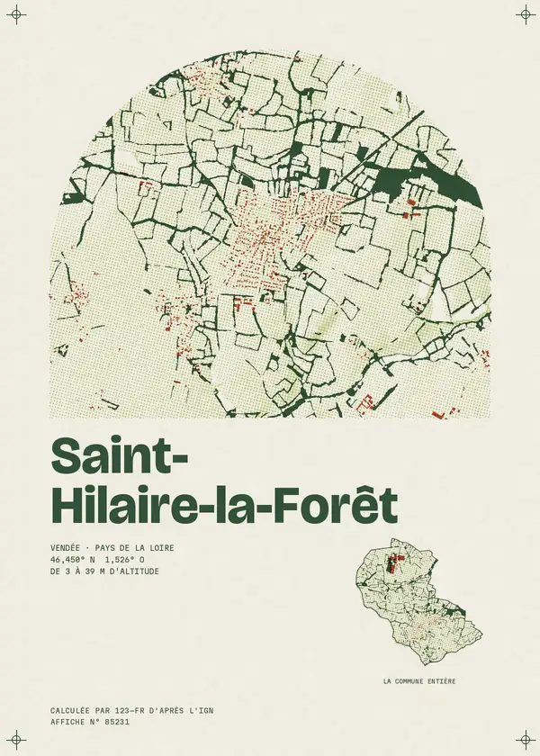 Affiche de Saint-Hilaire-la-Forêt, calculée par 123-fr d'après l'IGN