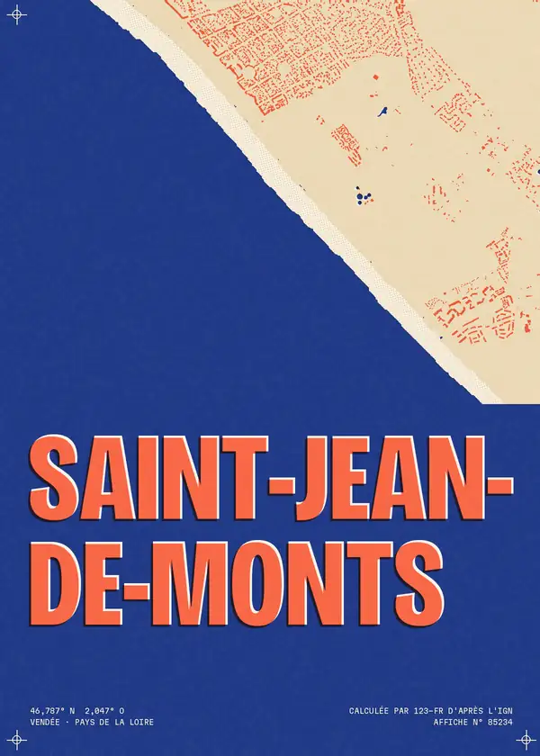 Affiche de Saint-Jean-de-Monts, calculée par 123-fr d'après l'IGN