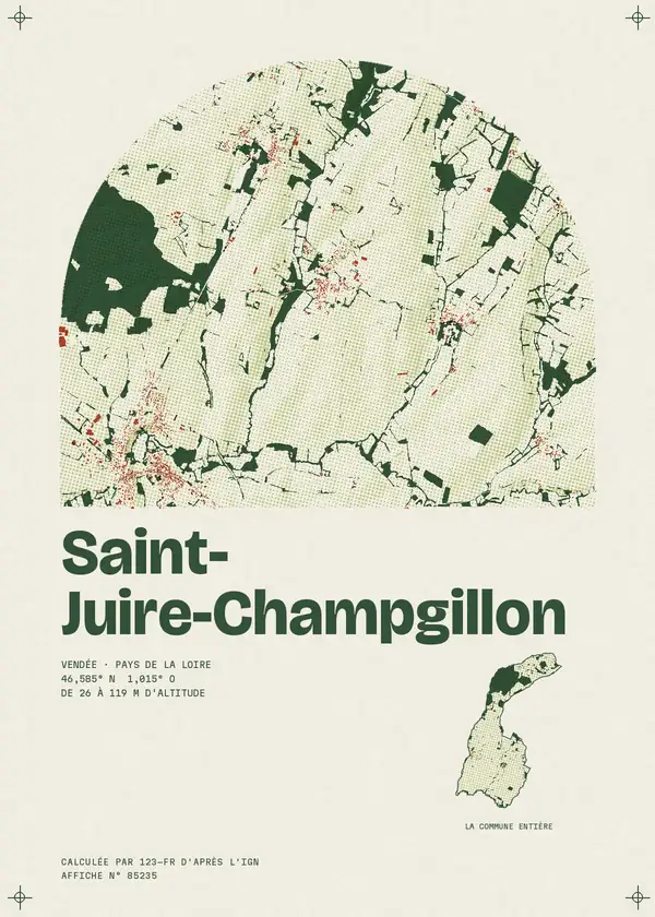 Affiche de Saint-Juire-Champgillon, calculée par 123-fr d'après l'IGN