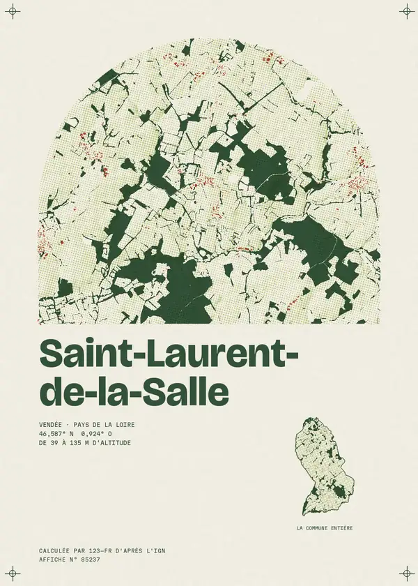 Affiche de Saint-Laurent-de-la-Salle, calculée par 123-fr d'après l'IGN