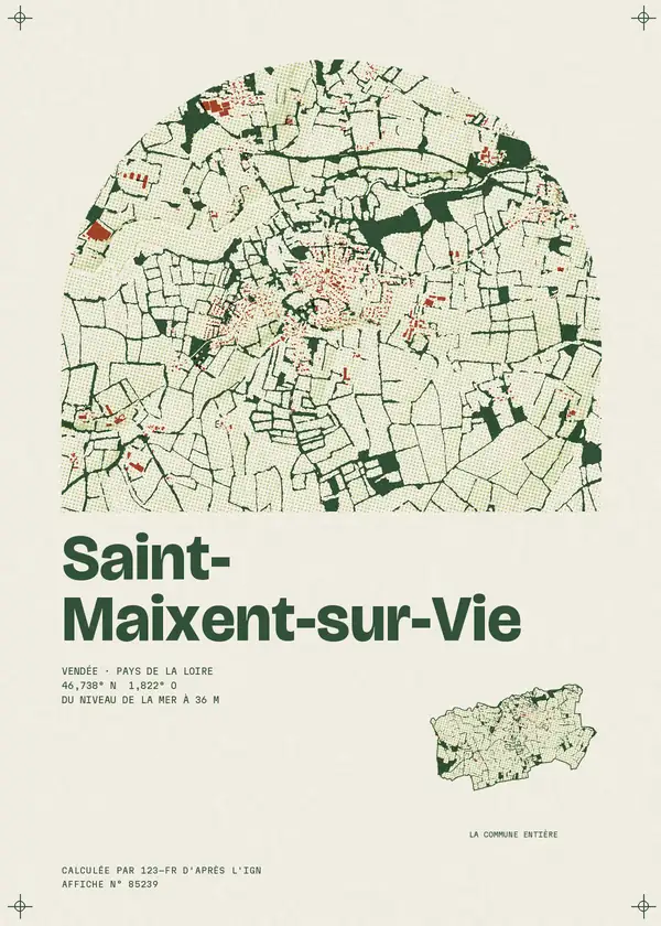 Affiche de Saint-Maixent-sur-Vie, calculée par 123-fr d'après l'IGN