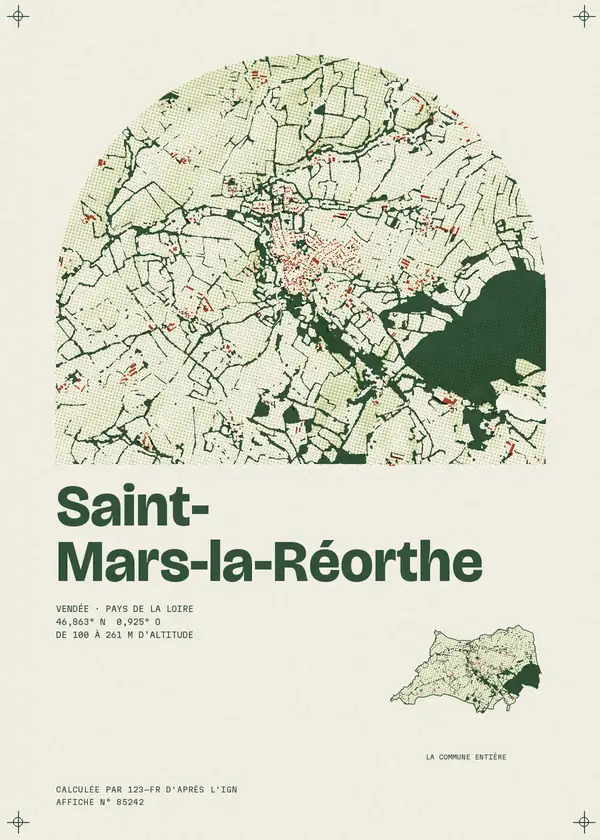 Affiche de Saint-Mars-la-Réorthe, calculée par 123-fr d'après l'IGN